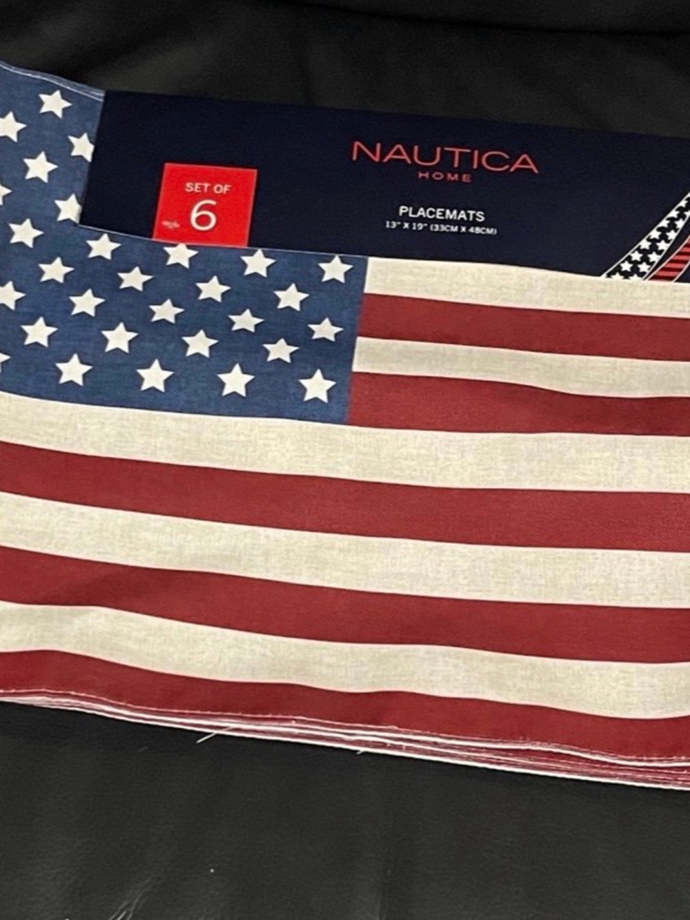 Nautica Home Patriotic Placemats, Set of 6 American Flag Placemats